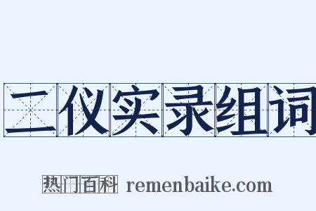 二仪实录组词是什么意思的图片